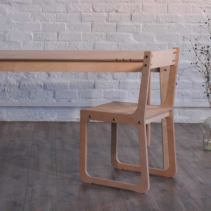 Mupu Living Flat Pack Furniture - Rupping Chair & Table- Birch Plywood