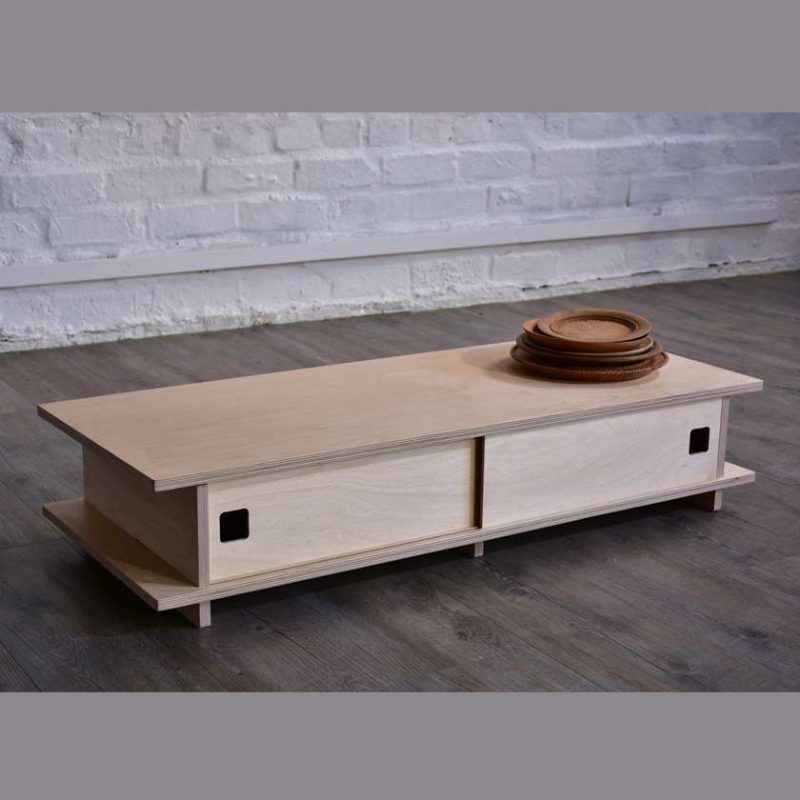 Mupu Flat Pack Furniture - Minimalist Birch Plywood TV Stand