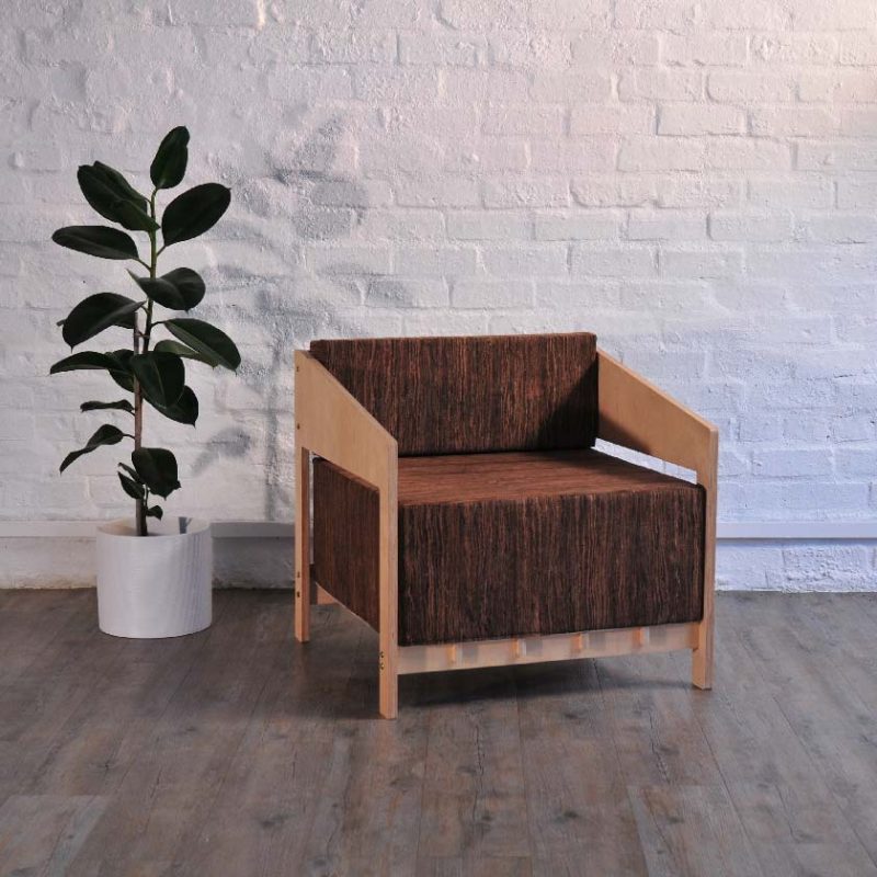 Mupu Flat Pack Furniture - Armchair with Cork Leather Cushions