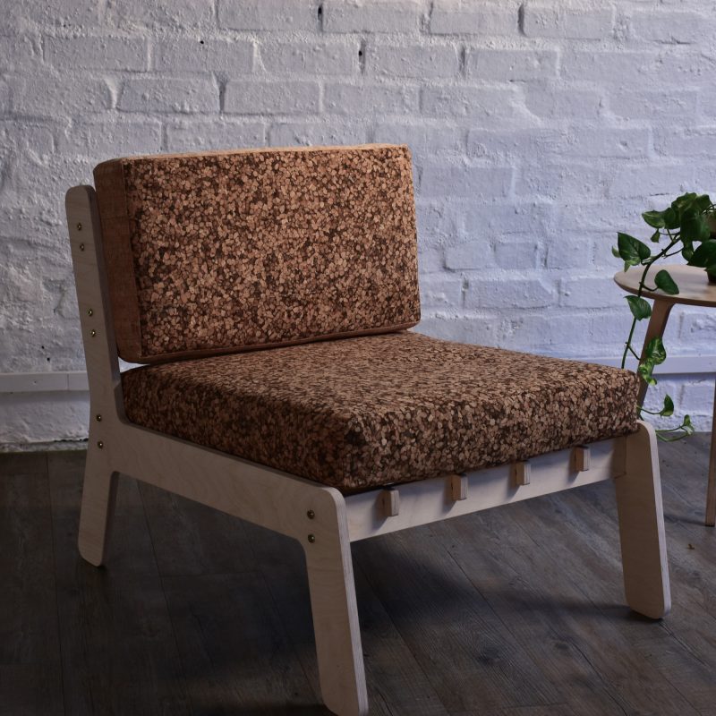 Birch Wood Cork Leather Lounge Chair - Cape Town Online Home & Office Furniture by Mùpǔ Living Furniture