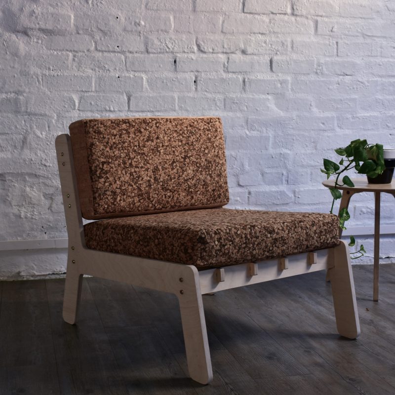 Birch Wood Cork Leather Lounge Chair - Cape Town Online Home & Office Furniture by Mùpǔ Living Furniture