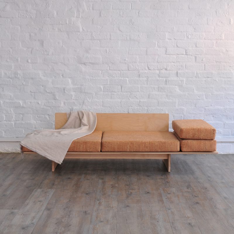 Birch Wood Cork Leather Sleeper Couch - Cape Town Online Home Furniture by Mùpǔ Living Furniture