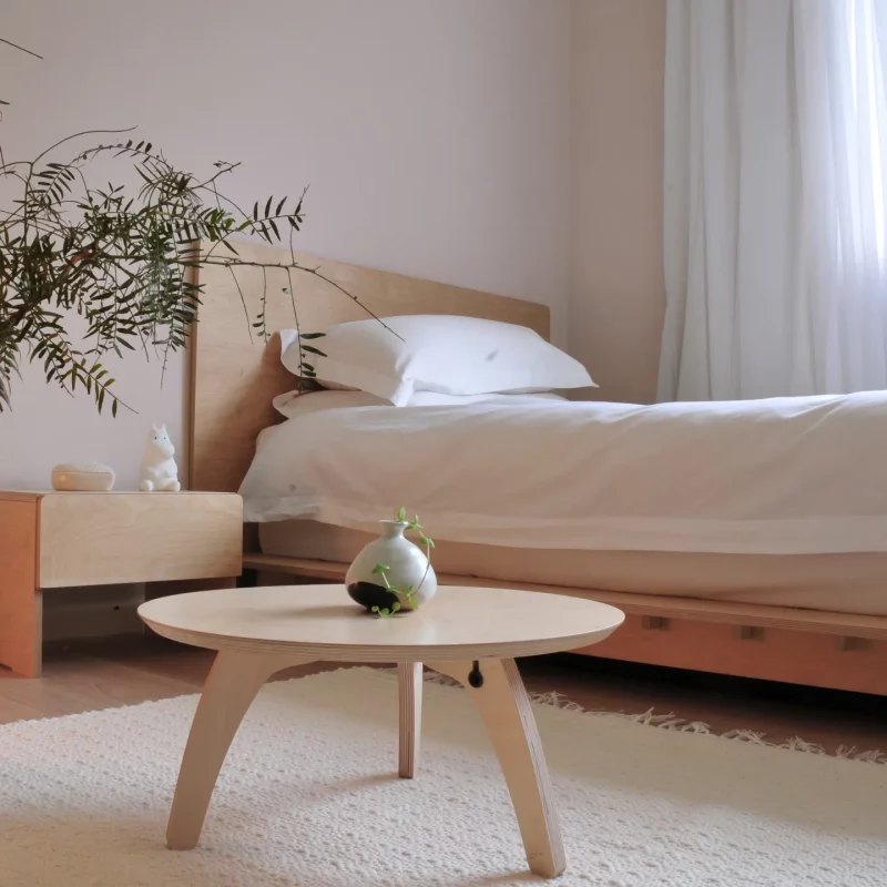 Modern birch coffee table – flat-pack South African wooden furniture by Mùpǔ Living Furniture for home and office use